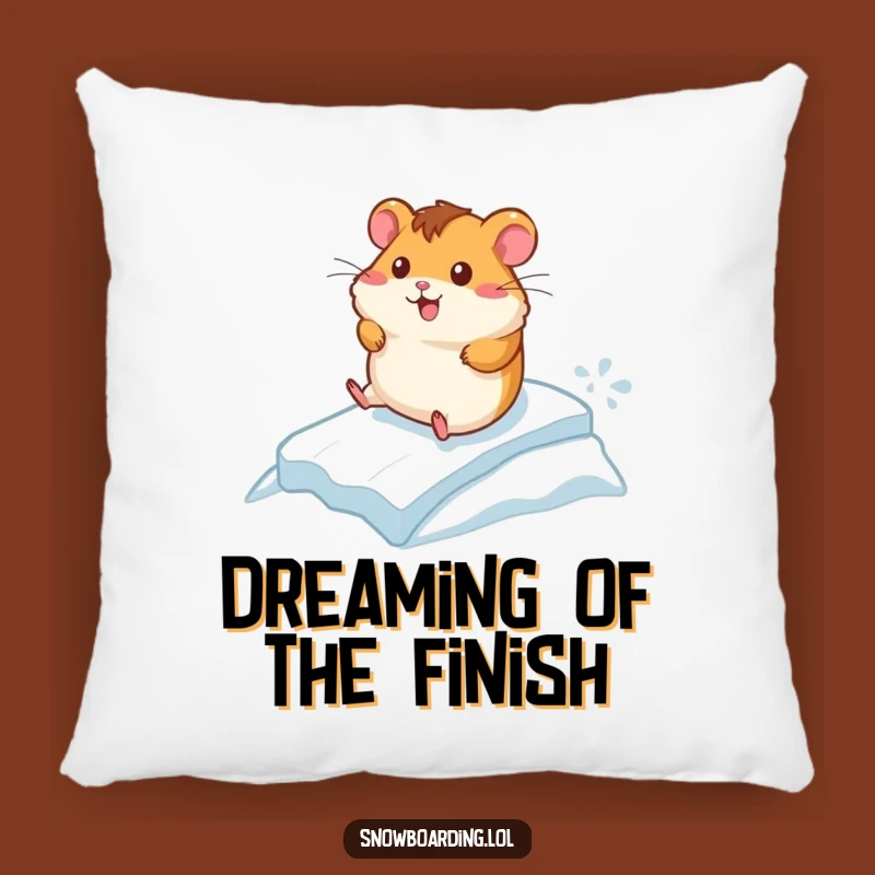 Funny Hamster Ice Racer Pillow: Cozy Comfort with Speedy Charm