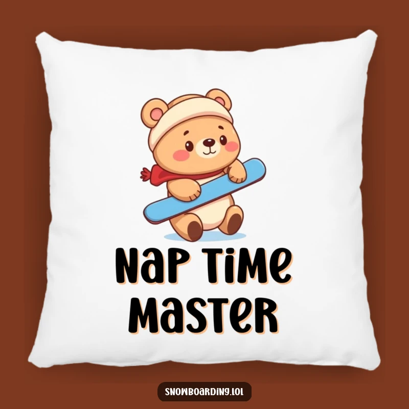 Funny Bear Snowboarder Pillow: Cozy Cuteness for a Perfect Gift
