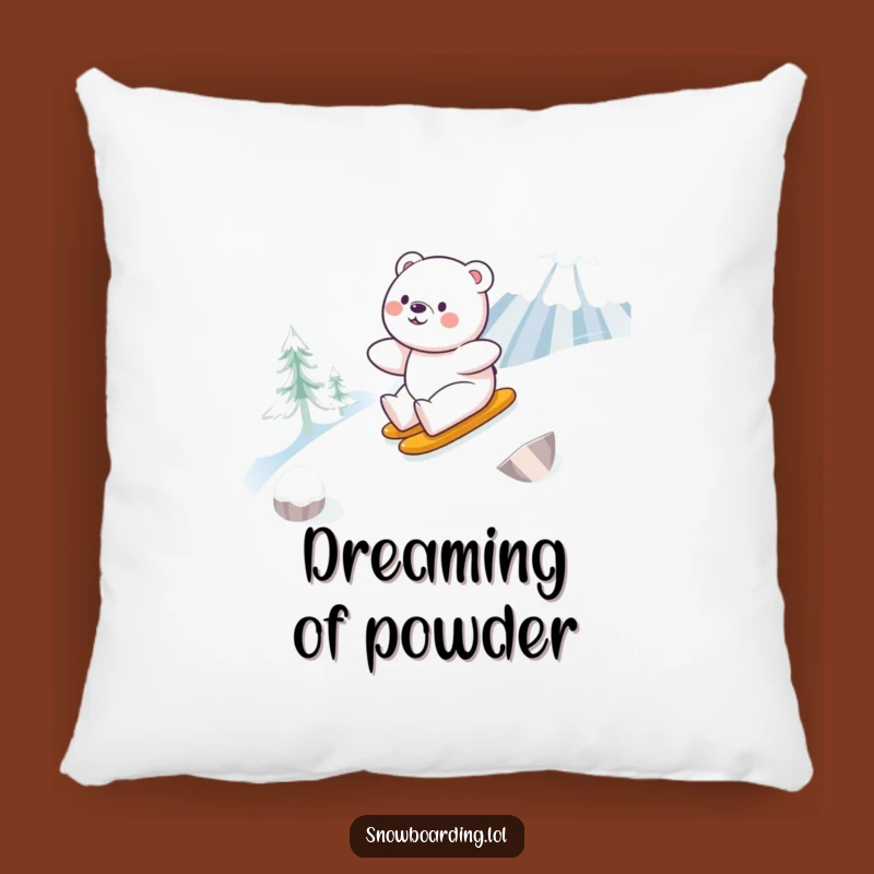 Funny Bear Snowboarding Pillow: Cozy Up with Winter Fun