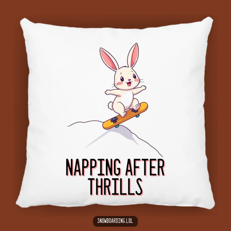 Funny Bunny Downhill Pillow: Cozy Up with Adorable Thrills