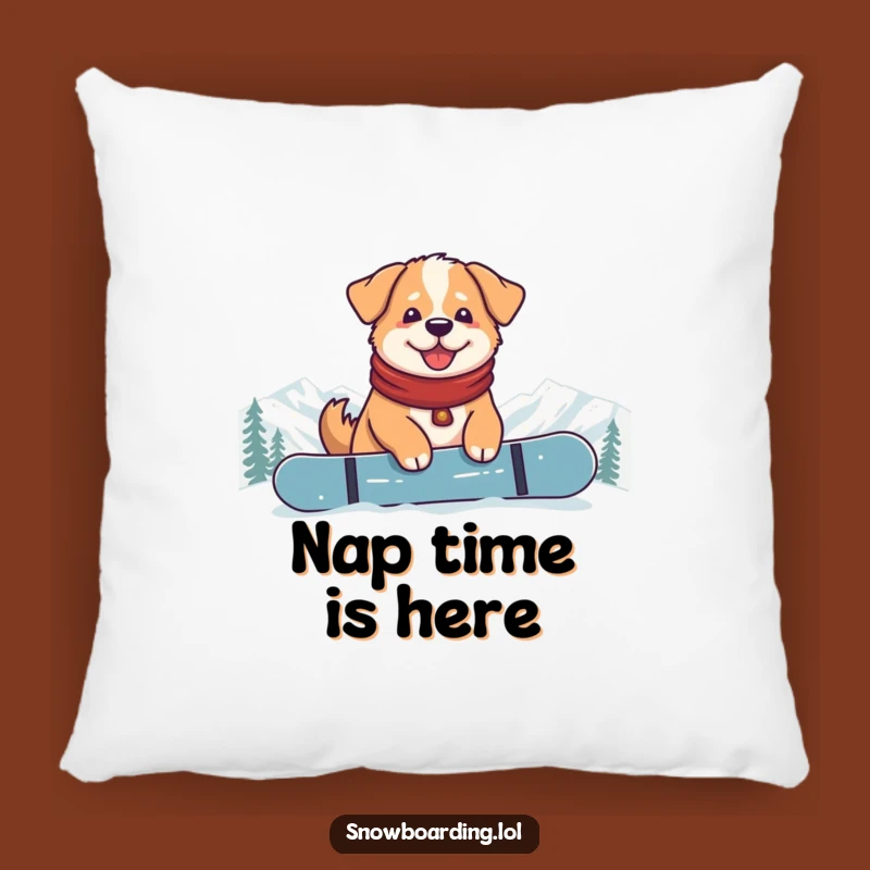 Funny Content Dog Snowboarder Pillow: Cozy Up with a Calm Canine Cushion