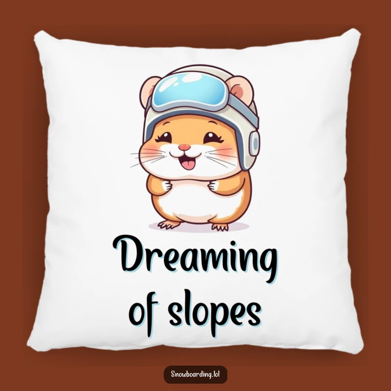 Funny Hamster Snowboarder Pillow: Cozy Giggle Cushion, Perfect Funny Gift!