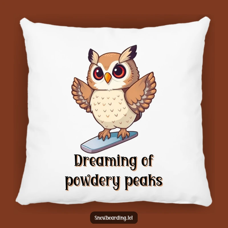 Funny Owl Snowboard Pillow - Comfy Accent for Winter Vibes