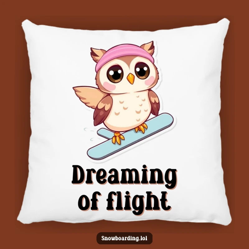 Funny Owl Snowboard Pillow: Cozy Beaming Rider Cushion - The Ultimate Funny Gift!