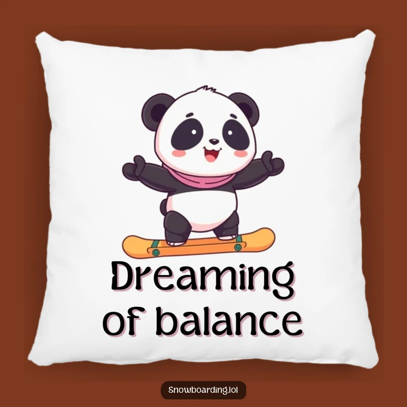 Funny Panda Snowboard Pillow: Comfy Cushion for Snowboard Lovers & Panda Fans
