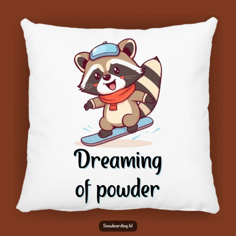 Funny Raccoon Snowboard Pillow - Cozy Comfort with a Hilarious Winter Twist