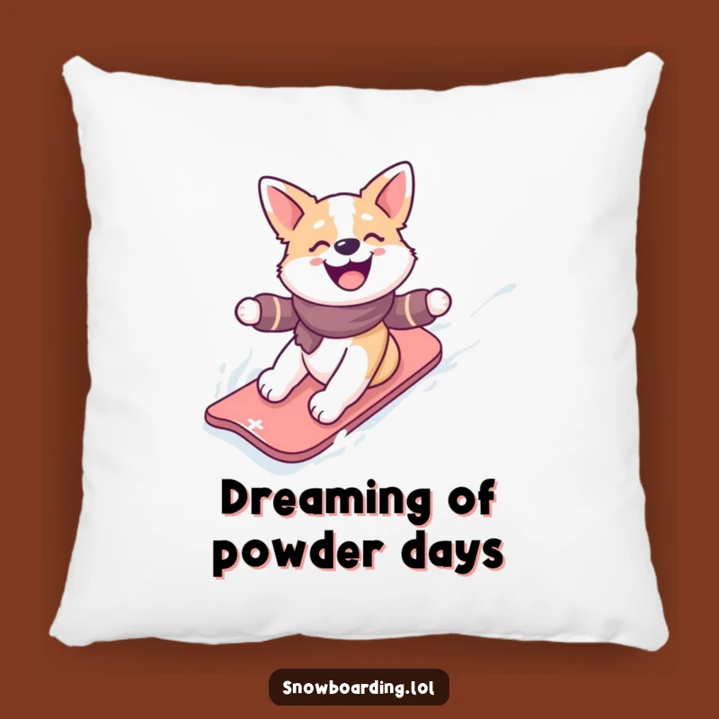 Funny Snowboarding Dog Pillow: Cozy Comfort for Winter Dreamers