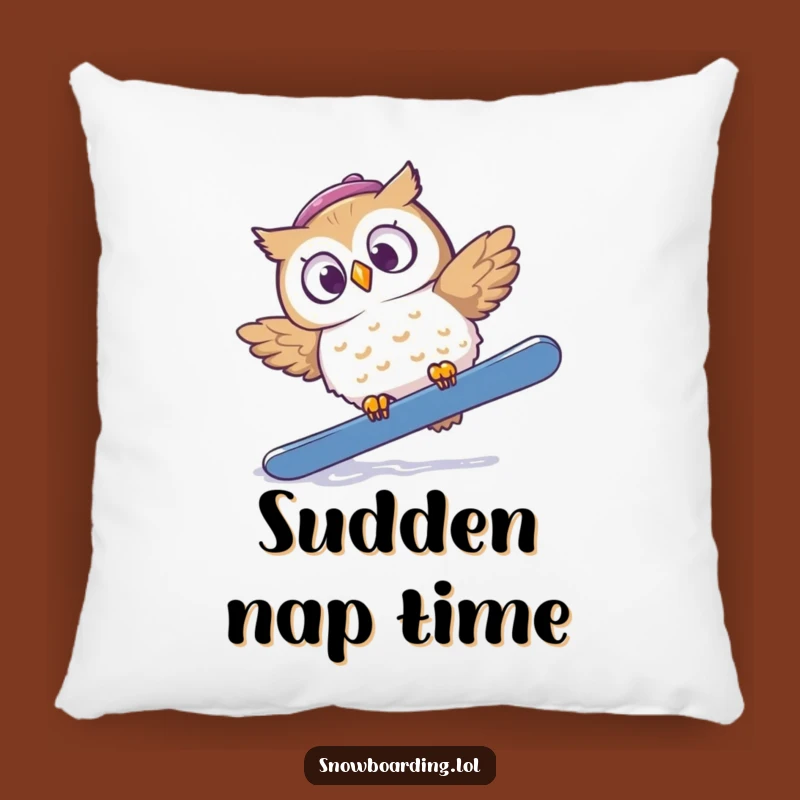 Funny Startled Owl Snowboard Pillow: Cozy Up with Comical Comfort