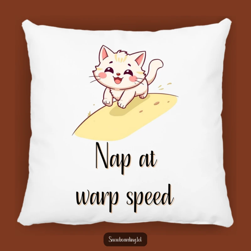 Funny Cat Speeding Pillow, Fast Feline Comfort, Hilarious Pet Accent