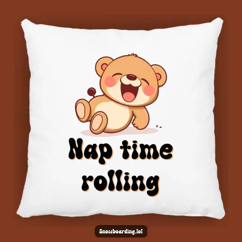 Funny Bear Cub Tumble Pillow: Cozy Comfort, Hilarious Cartoon Accent Gift