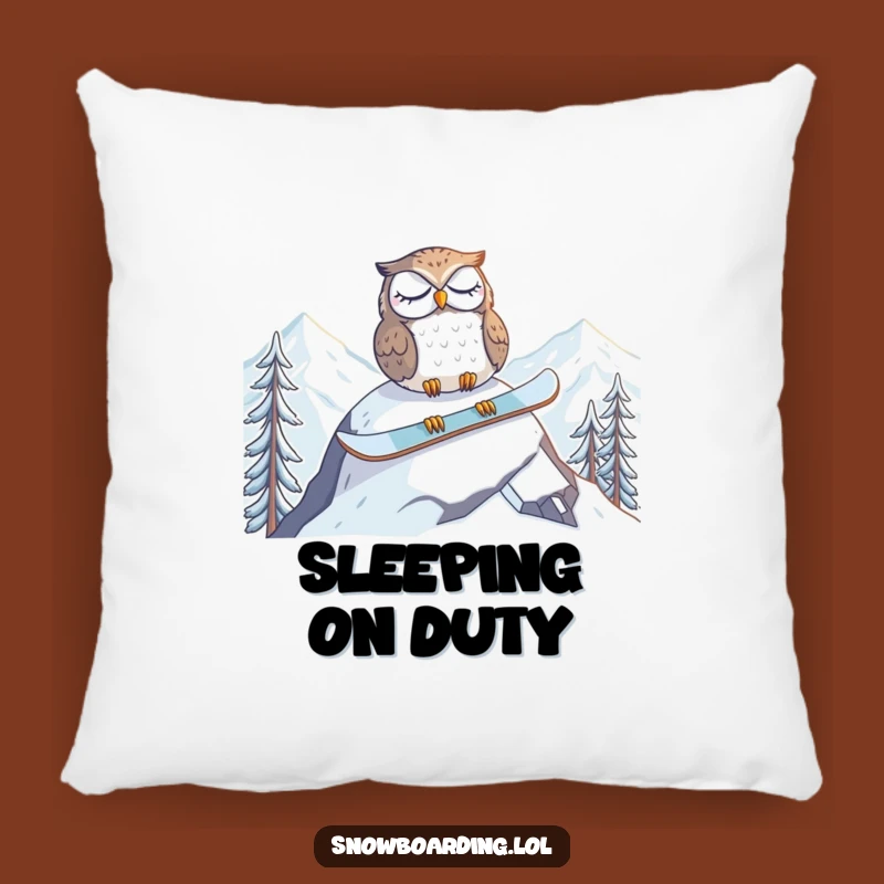 Funny Tired Owl Snowboard Pillow: Cozy Up with Peak Comfort