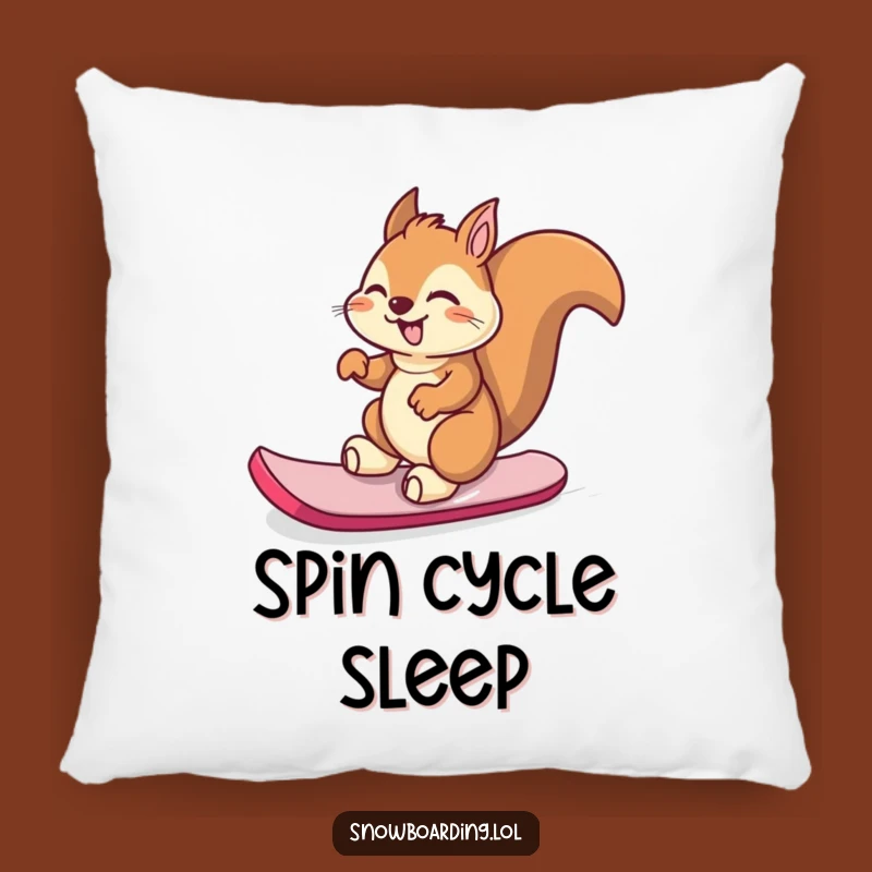 Funny Giggling Squirrel Snowboard Pillow - Cozy Comfort and Laughter