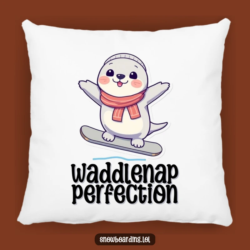 Funny Seal Snowboard Pillow - Cozy Comfort with Arctic Cheer