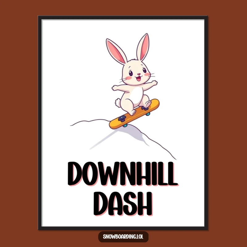 Funny Bunny Downhill Digital Art: Instant Playful Energy for Your Walls