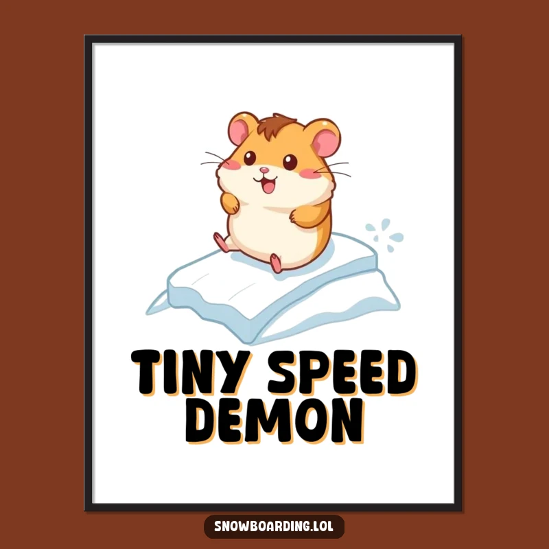 Funny Hamster Ice Racer Digital Art: Instant Speed and Smiles