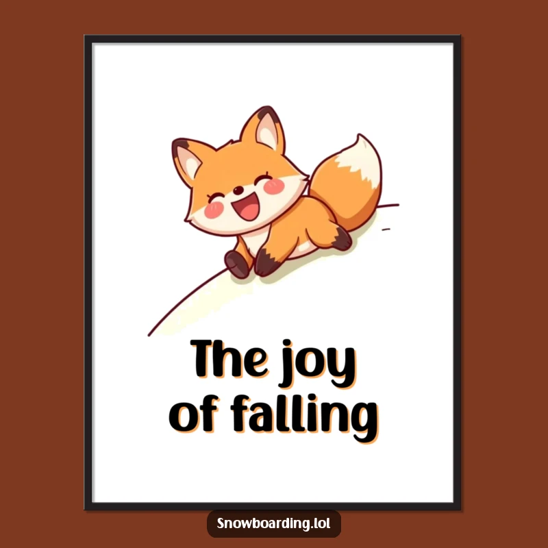 Funny Fox Belly Slide Digital Art: Instant Download of Joyful Fox Fun