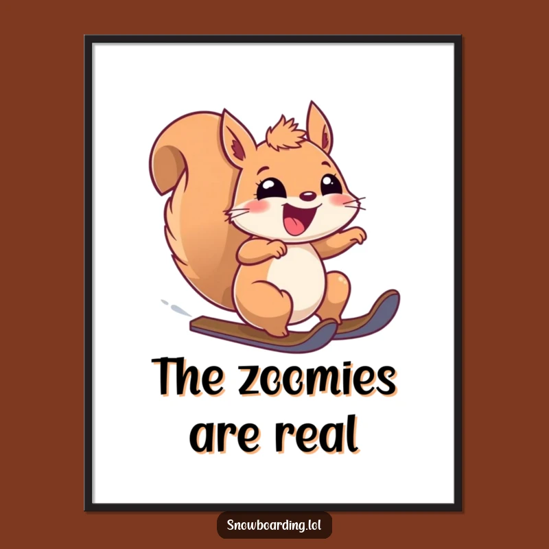 Funny Thrilled Squirrel Speeding Digital Art: Instant Excitement for Your Walls