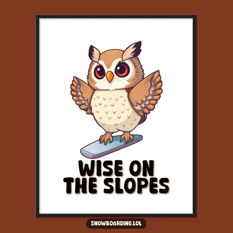 Funny Owl Snowboard Art Print - Instant Winter Cool for Your Walls