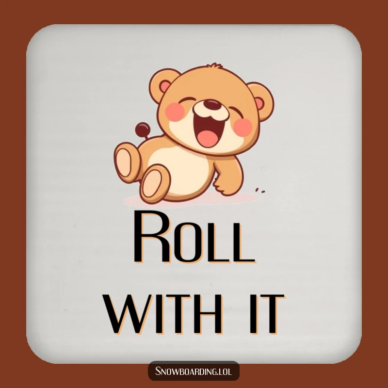 Funny Bear Cub Tumble Coaster: Protect Surfaces with Joy, Playful Gift