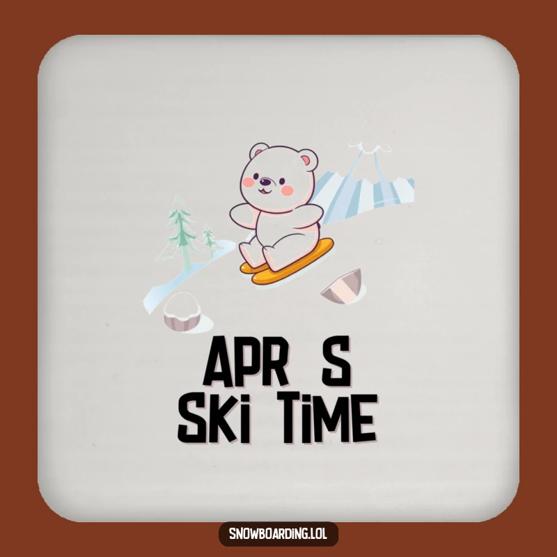 Funny Bear Snowboarding Coaster: Protect Surfaces with Winter Fun