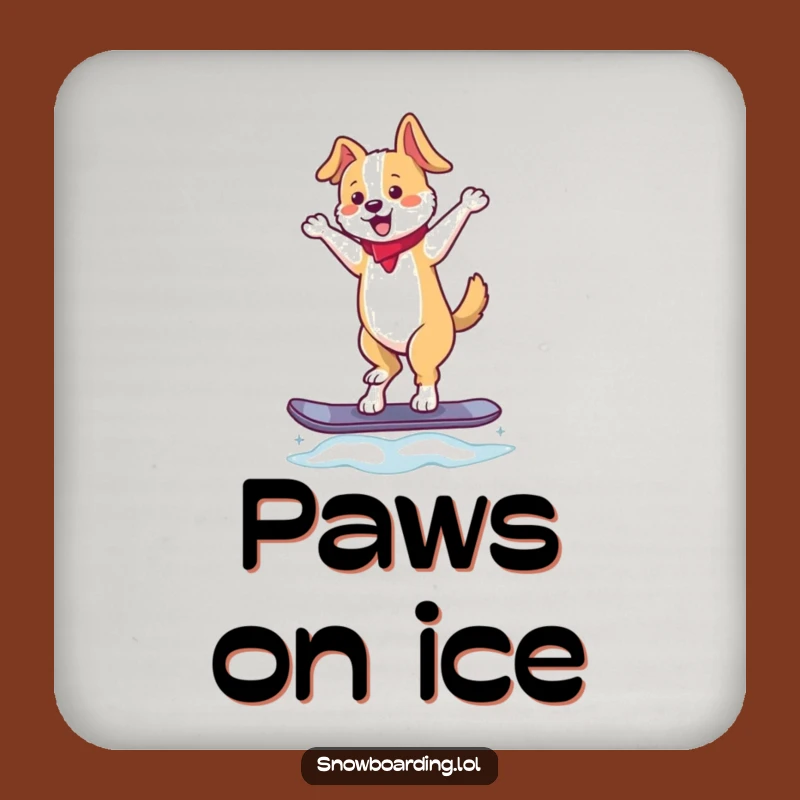 Funny Dancing Dog Snowboard Coasters (Set of 4): Protect Surfaces with Hilarious Gifts!