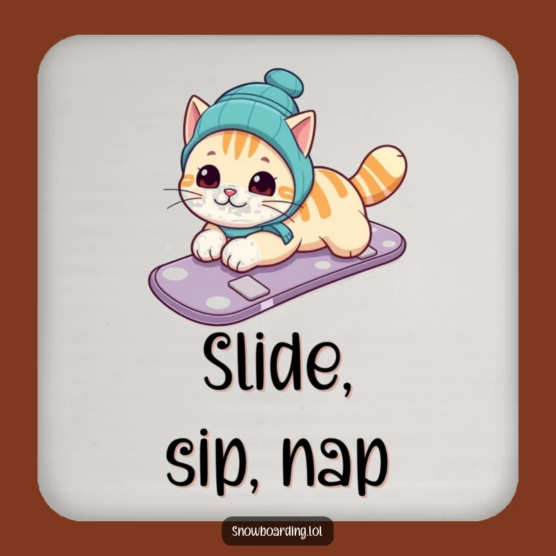 Funny Drink Coasters: Cat Belly Slides - Protect Surfaces with Feline Fun