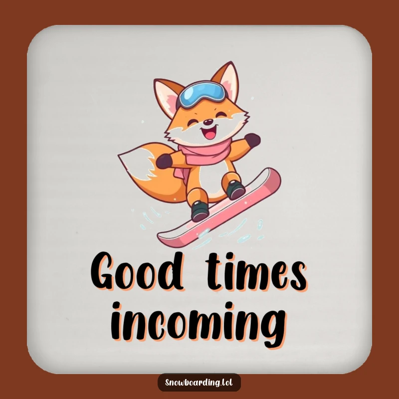 Funny Fox Snowboarder Coaster: Radical Surface Protection for a Perfect Gift