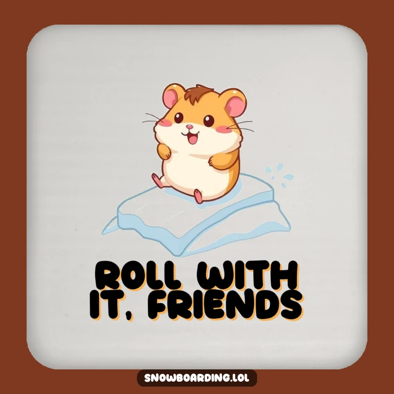 Funny Hamster Ice Racer Coasters: Protect Surfaces at Speed