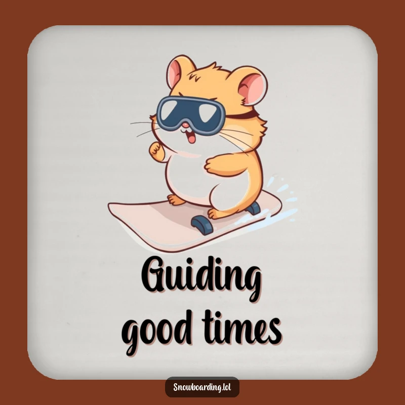 Funny Hamster Snowboard Coaster - Protect Surfaces with Winter Curiosity