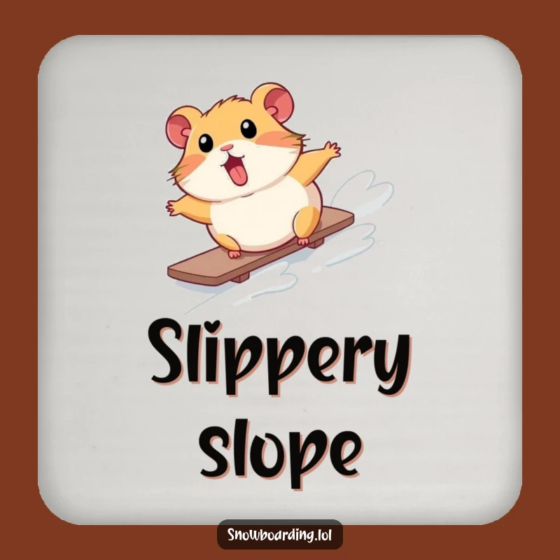 Funny Hamster Snowboard Drink Coaster: Protect Surfaces with Comical Art