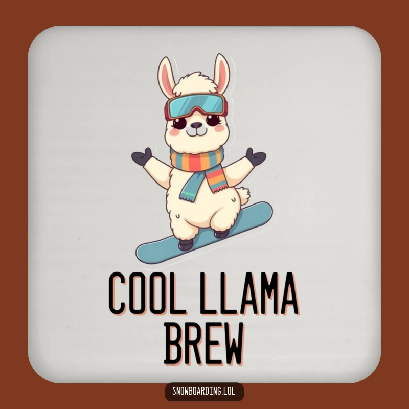 Funny Llama Snowboarder Coasters: Protect Surfaces with Cool Alpaca Charm