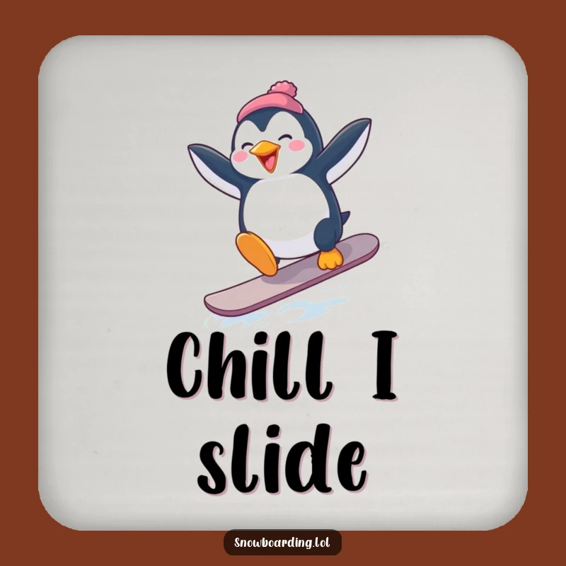 Funny Penguin Snowboard Coaster: Protect Surfaces with Arctic Laughs