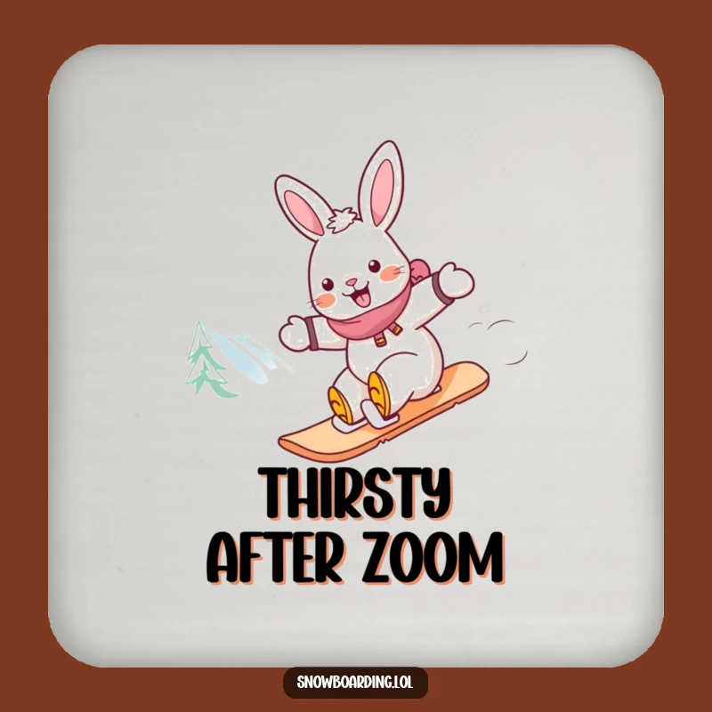 Funny Rabbit Snowboarding Coaster: Protect Surfaces with Cheerful Speed
