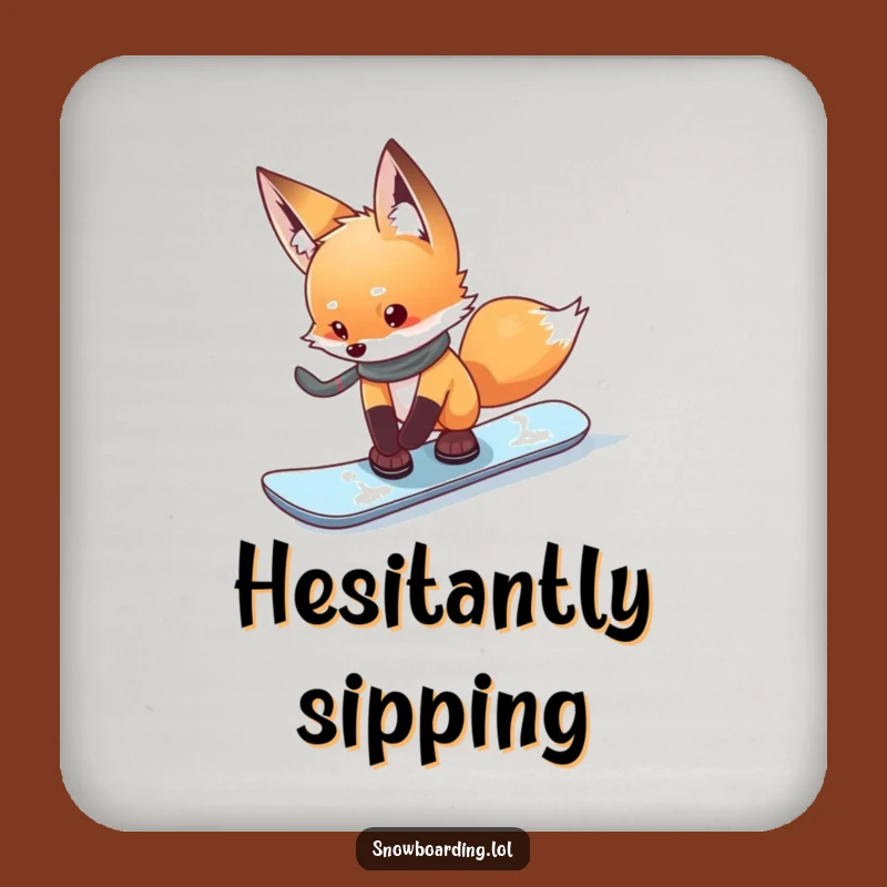 Funny Curious Fox Snowboard Drink Coaster - Protect Surfaces Thoughtfully