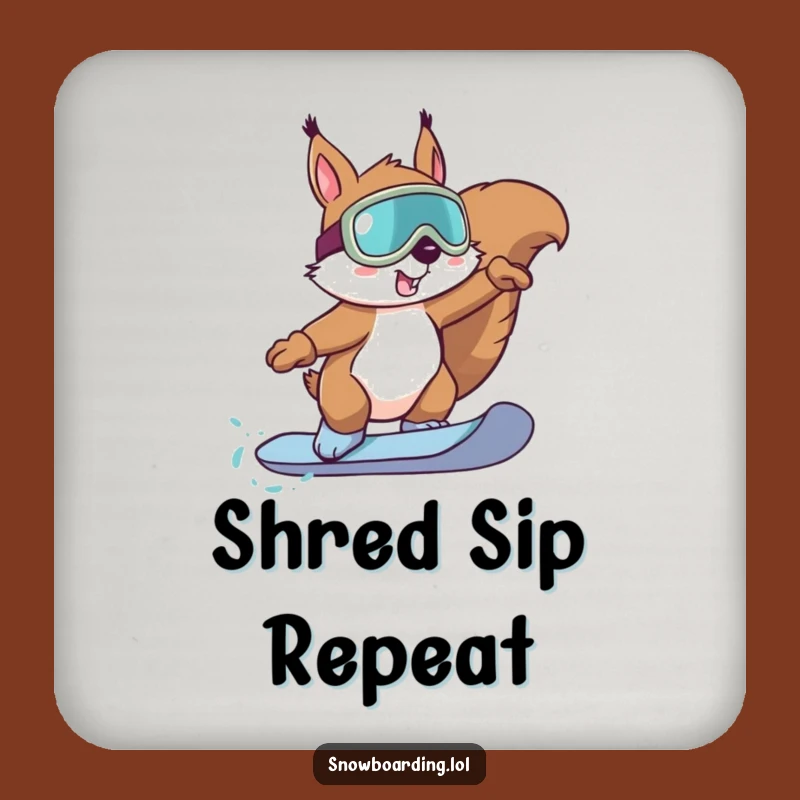 Funny Squirrel Snowboard Coaster: Protect Surfaces with Extreme Style