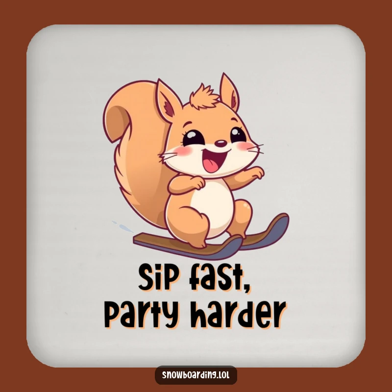 Funny Thrilled Squirrel Speeding Drink Coaster: Add Zest to Your Surfaces