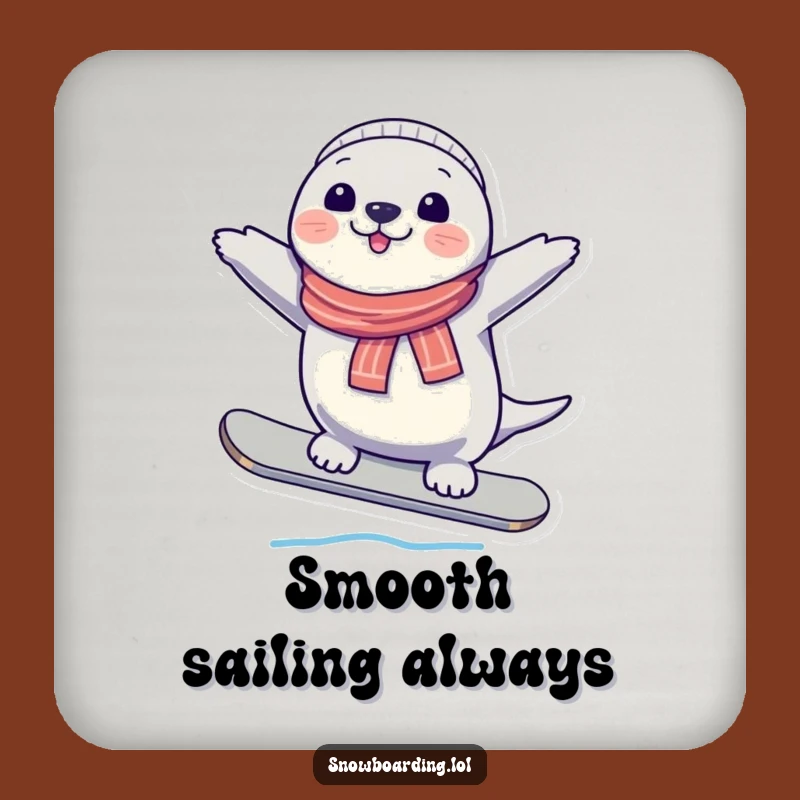 Funny Seal Snowboard Coaster - Protect Surfaces with Arctic Balance