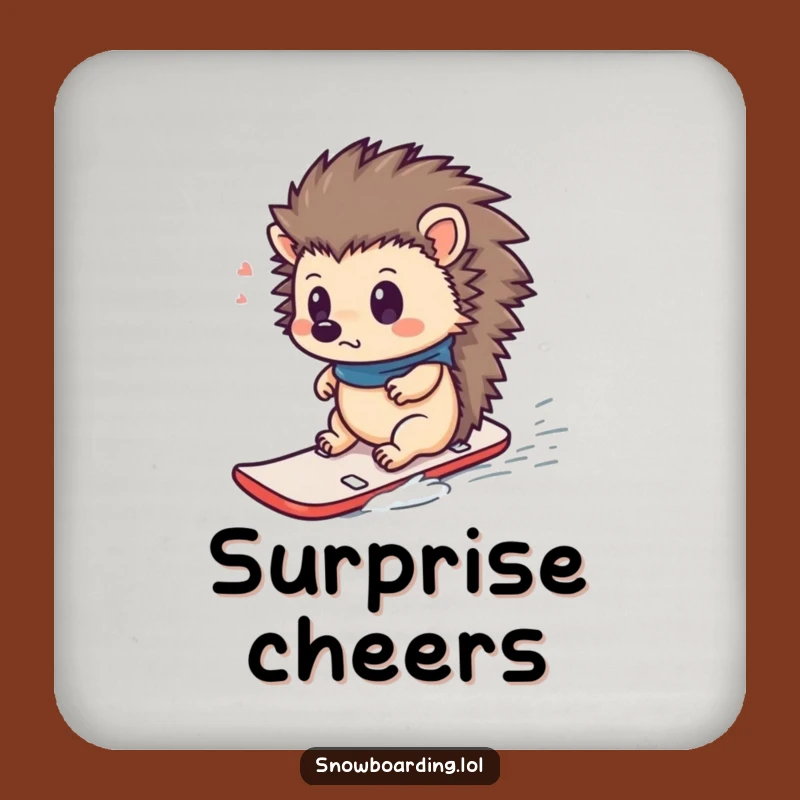 Funny Hedgehog Snowboard Coaster: Surprised Rider Protection - Hilarious Funny Gift!
