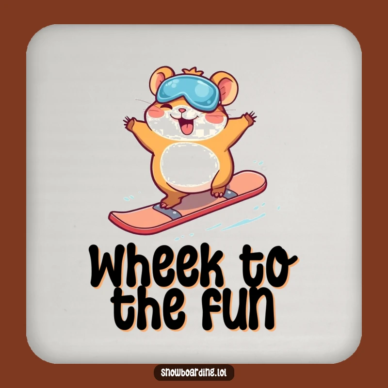 Funny Giggling Hamster Snowboard Coasters: Protect Surfaces with Playful Humor