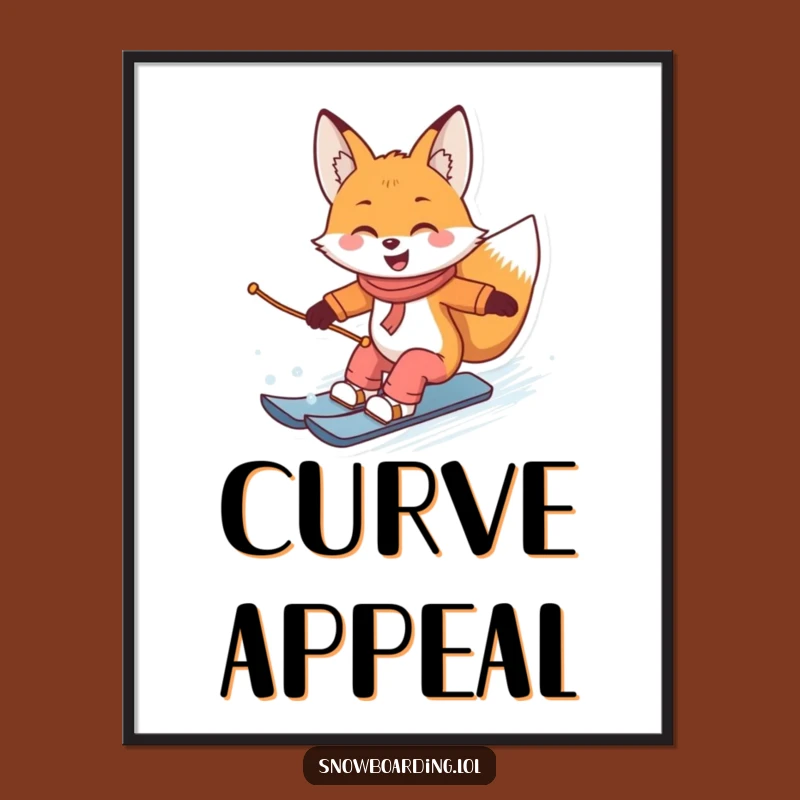 Funny Snowboard Fox Poster: Bring Slick Winter Vibes to Your Walls