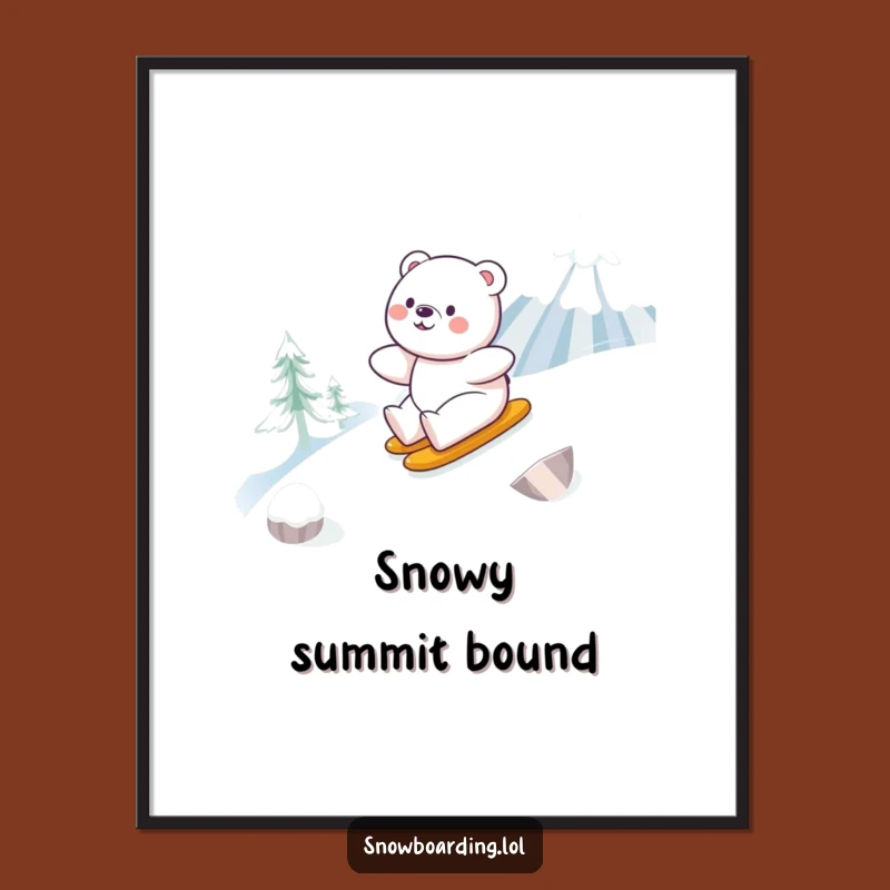 Funny Bear Snowboarding Poster: Decorate Your Space with Winter Joy