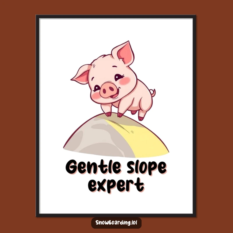 Funny Piglet Wobble Poster: Adorable Wall Art, Comical Decor Gift