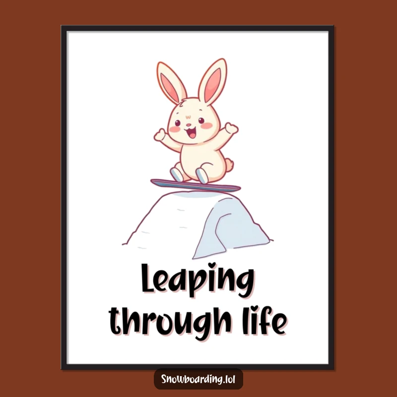 Funny Snowboard Bunny Poster: Bring Cheerful Winter Vibes to Your Walls