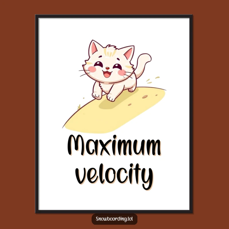 Funny Cat Speeding Poster, Fast Feline Art, Hilarious Pet Decor