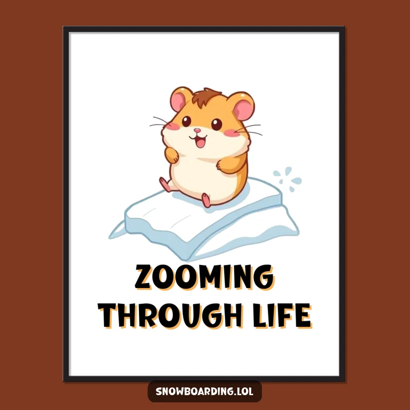 Funny Hamster Ice Racer Poster: Fast-Paced Fun for Your Walls