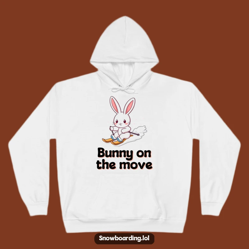 Funny Bunny Snowboarding Hoodie: Cozy Comfort with Cheerful Winter Style