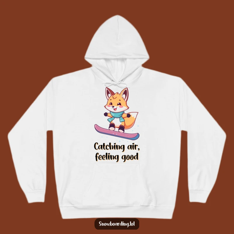 Funny Fox Snowboarding Hoodie: Cozy Jumps and Winter Fun