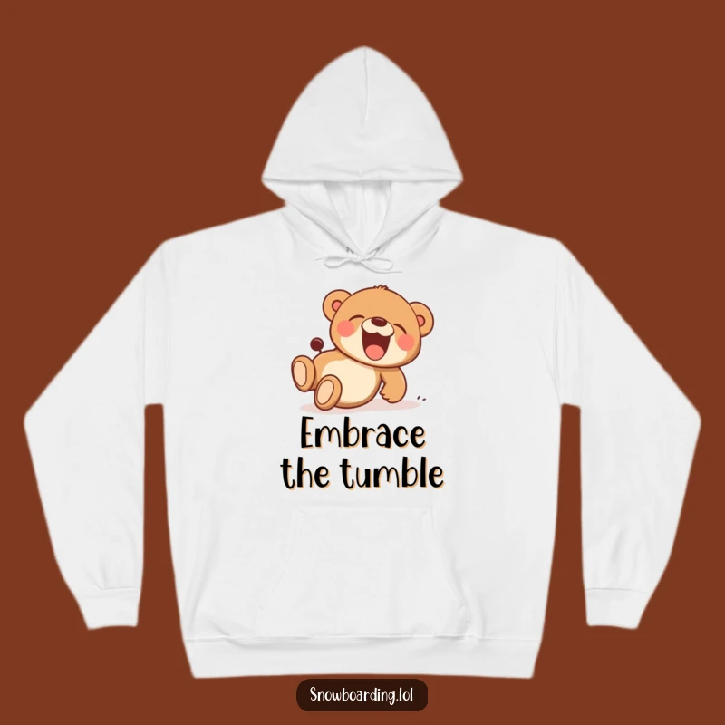 Funny Bear Cub Tumble Hoodie: Cozy Cartoon Comfort, Hilarious Playful Gift