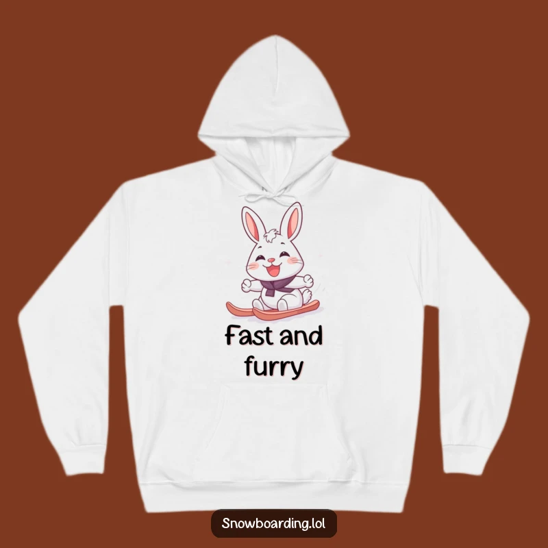 Funny Cheerful Rabbit Snowboard Hoodie: Cozy and Comical Winter Wear