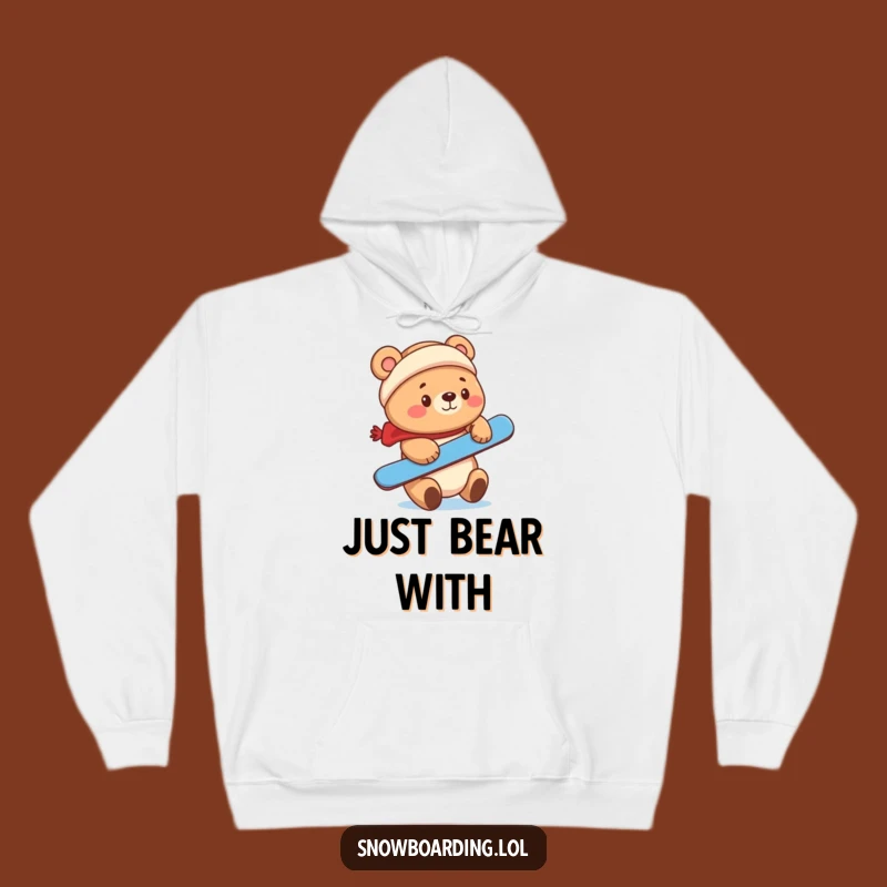 Funny Bear Snowboarder Hoodie: Cozy Cuteness for a Perfect Winter Gift